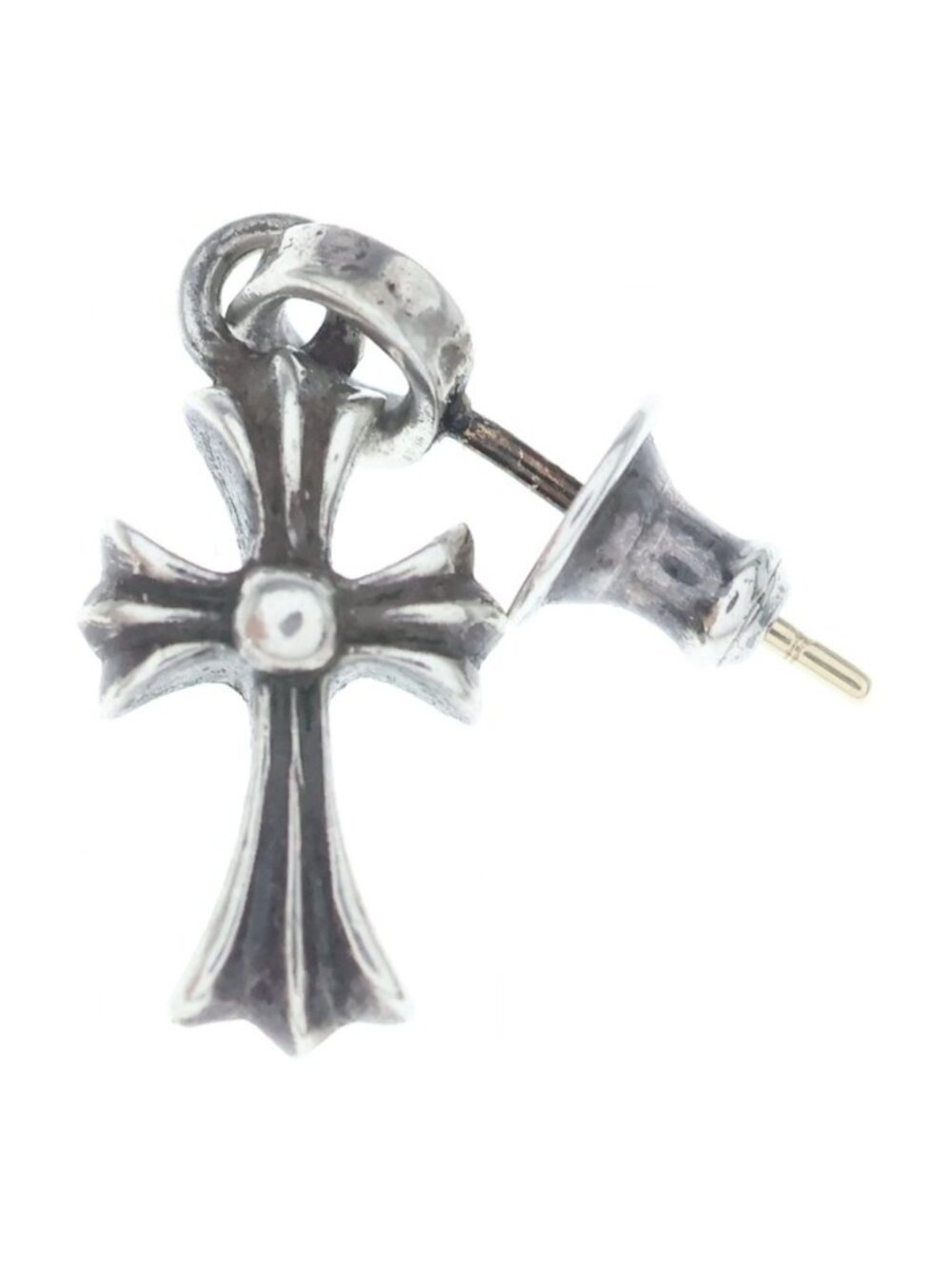 Chrome Hearts Bby Pprchn Baby Fat Cross Drop Single Earring Silver
